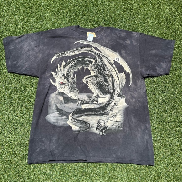 VTG 00’s / Y2K Deadstock The Mountain Dragon Warrior Black Tee - Picture 1 of 5